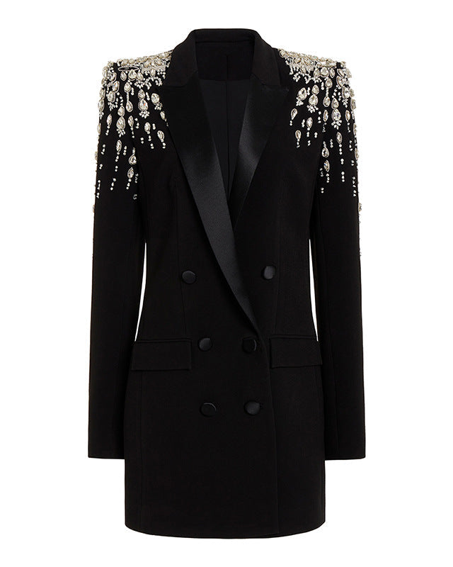 بليزر مزدوج الصدر مع أكتاف مزينة - بونورا