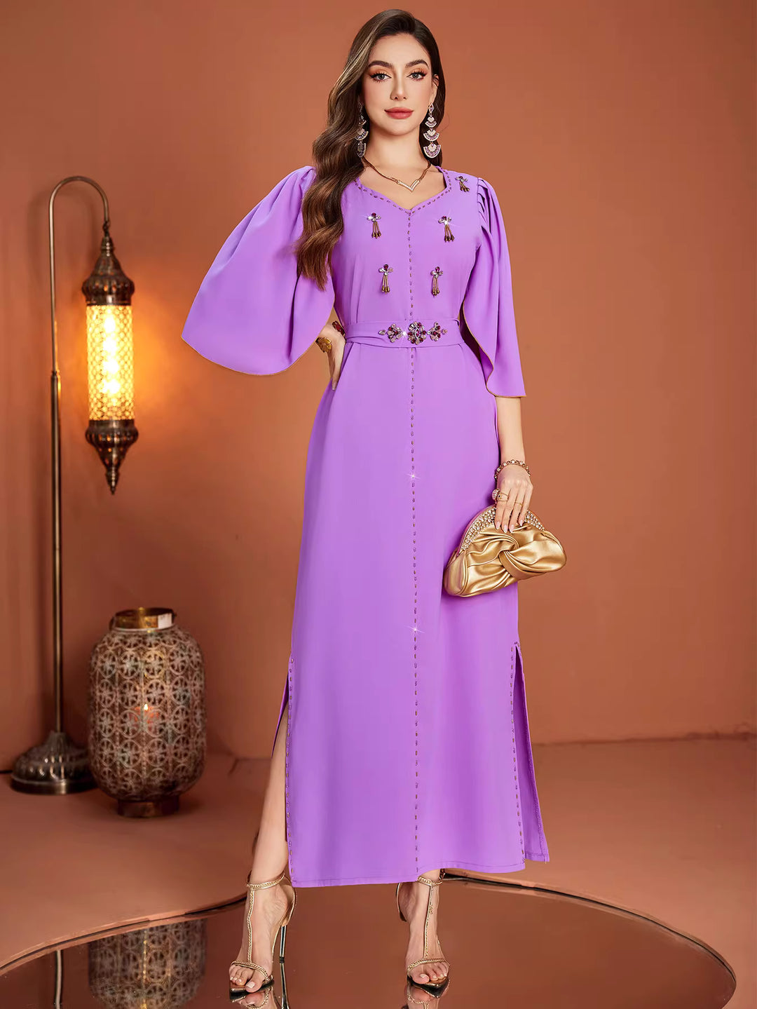 Long-Sleeve Minimalist Maxi Dress – AMARA