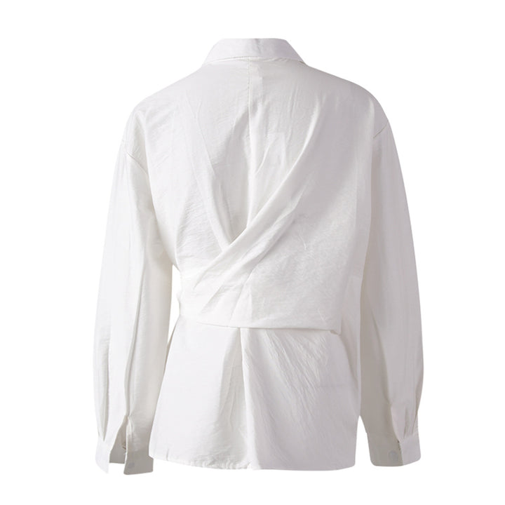 قميص قطني ملفوف من الأمام برباط عند الخصر - إيفلين