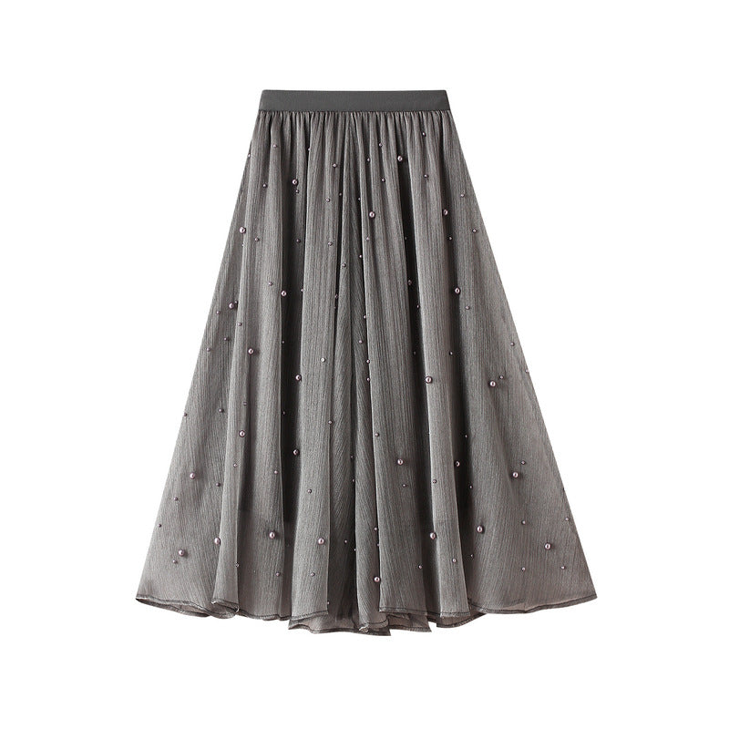 embellished tulle A-line midi skirt – MOONLIT