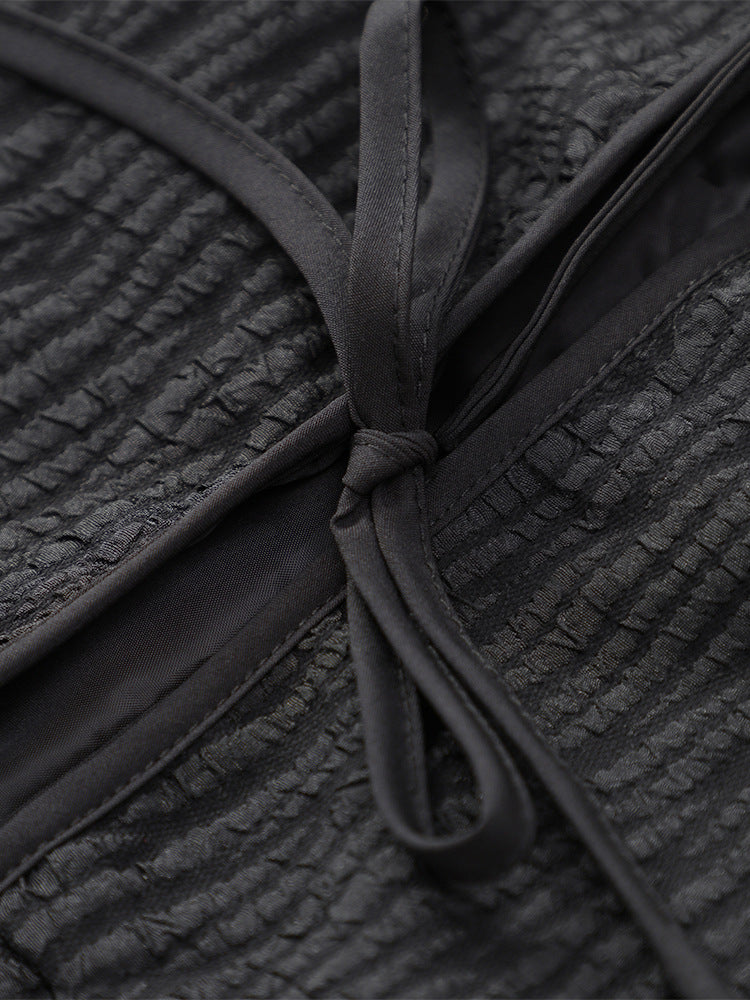 quilted jacket with feather-trimmed sleeves – BOGTAR