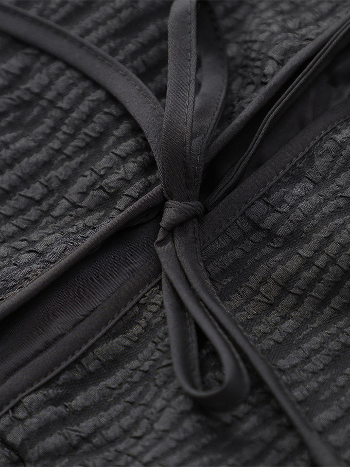 quilted jacket with feather-trimmed sleeves – BOGTAR