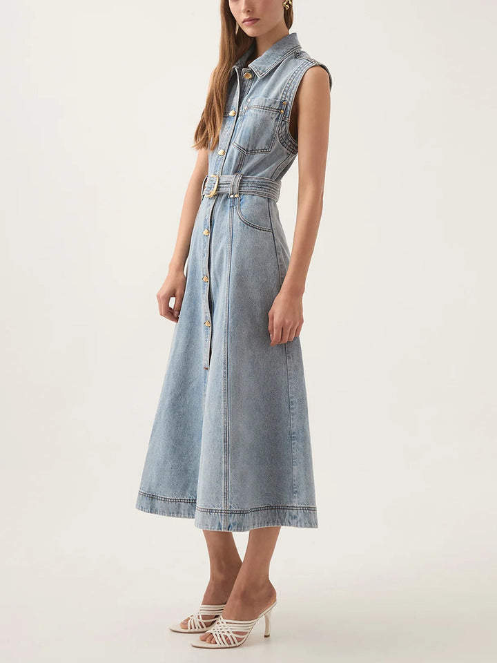 Geplooide top met uitlopende mouwen en maxi-rok set met tailleband – Rosiny 