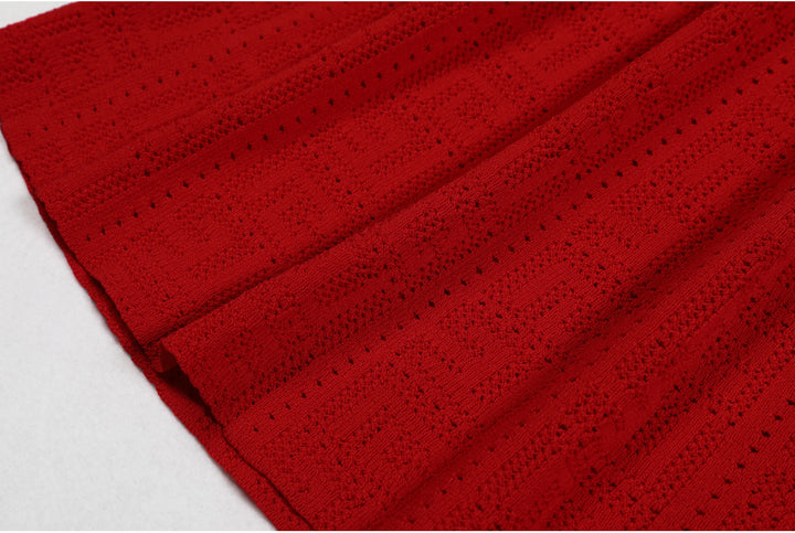 Geplooide top met uitlopende mouwen en maxi-rok set met tailleband – Rosiny 