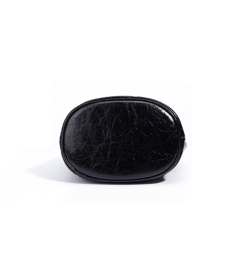 geweven rieten draagtas met dubbele leren handvatten – LÉONIE 