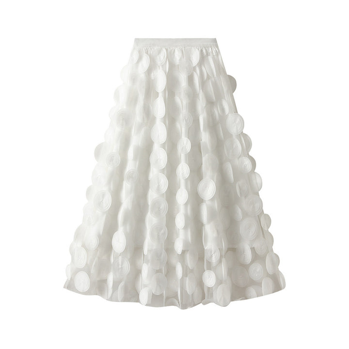 3D circle appliqué tulle skirt – LUMI