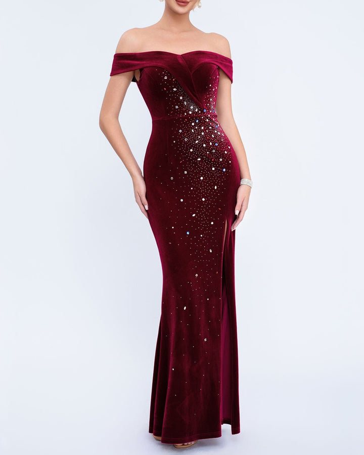 Geplooide top met uitlopende mouwen en maxi-rok set met tailleband – Rosiny 