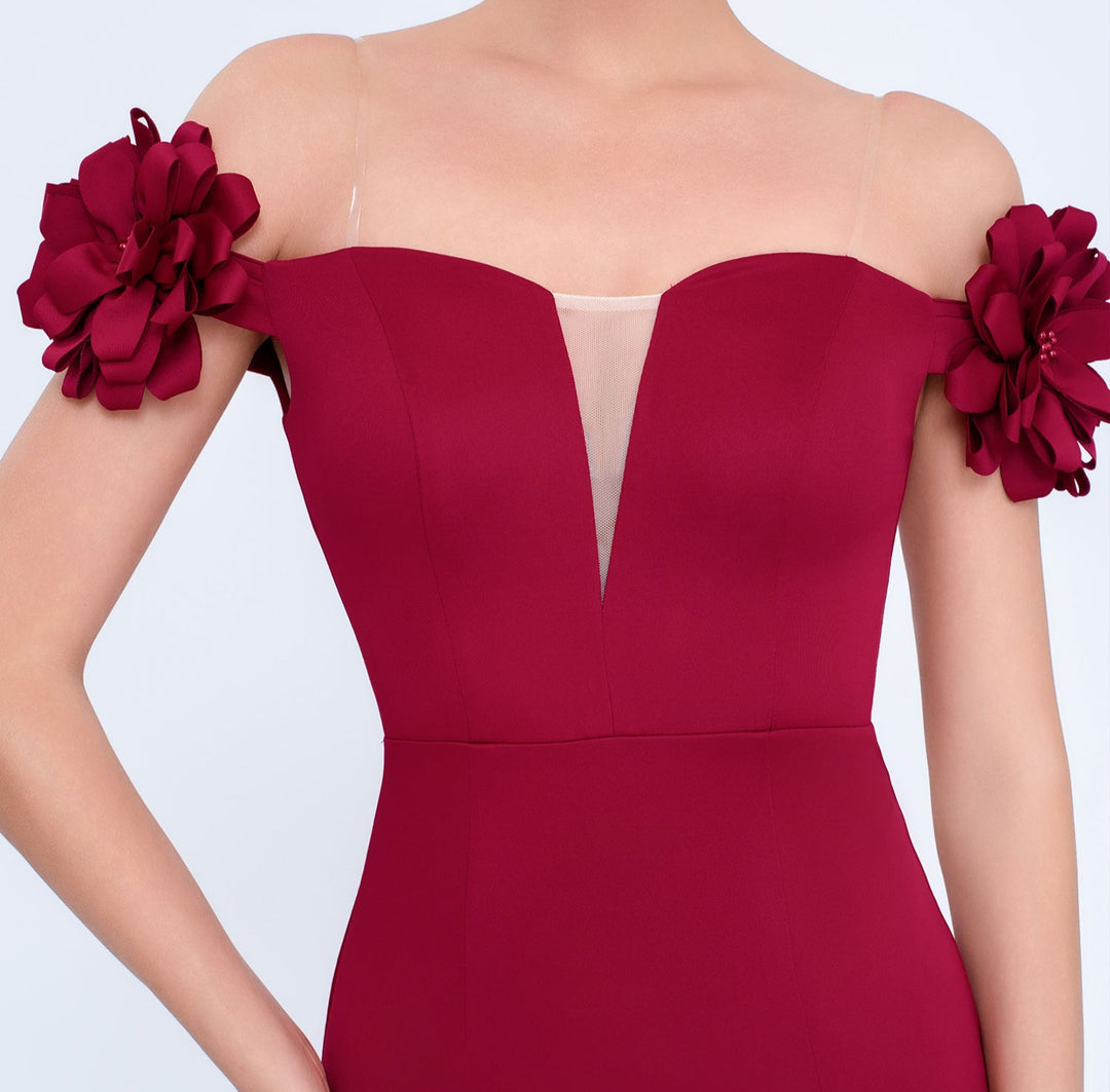 Geplooide top met uitlopende mouwen en maxi-rok set met tailleband – Rosiny 