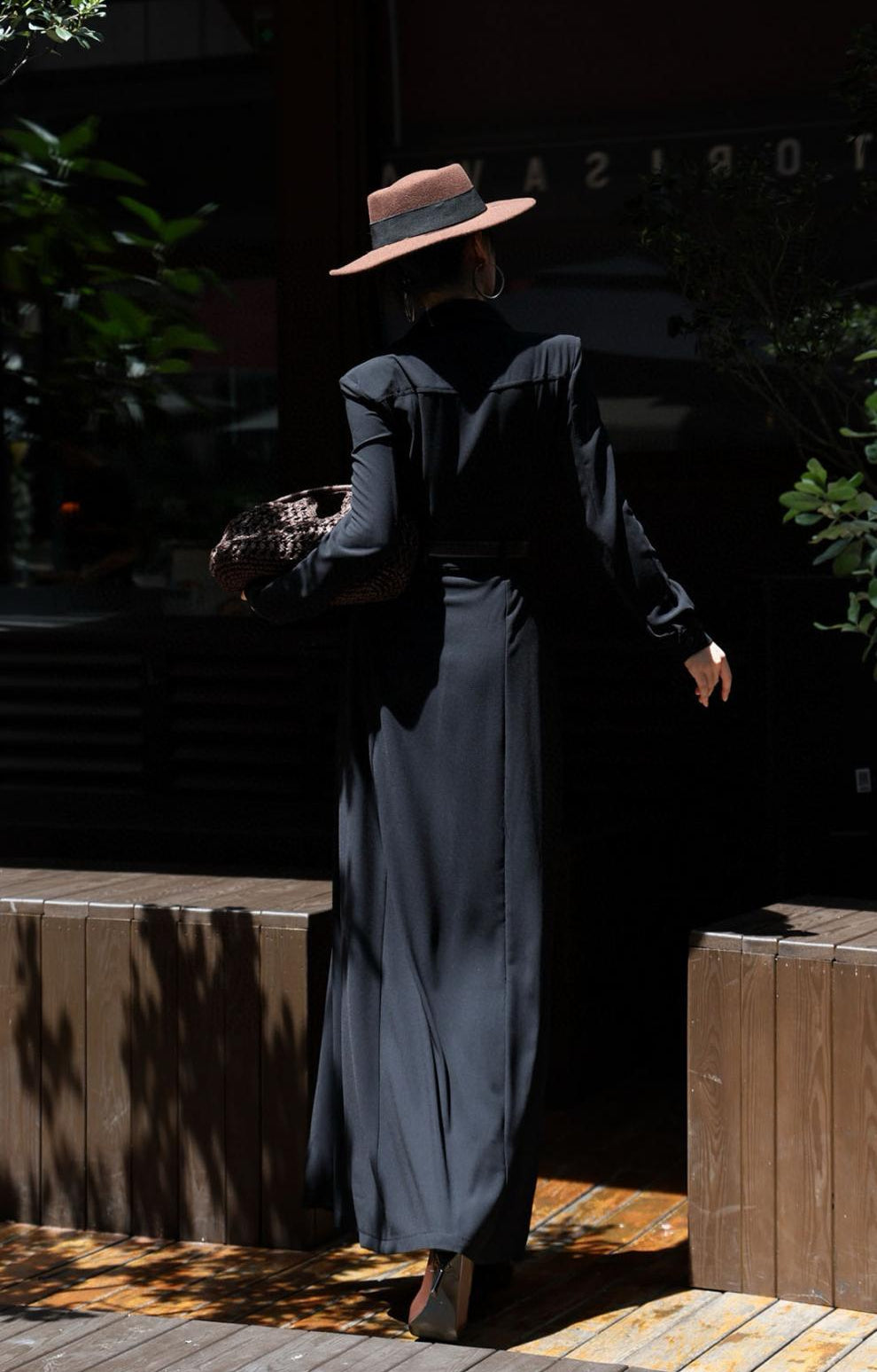 button-down military maxi dress with belted waist – NOIRE