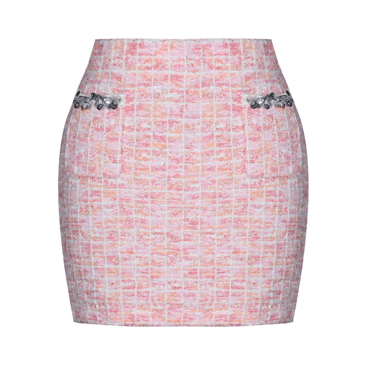 褶皱喇叭袖上衣和高腰裙套装，配腰带 – Rosiny 