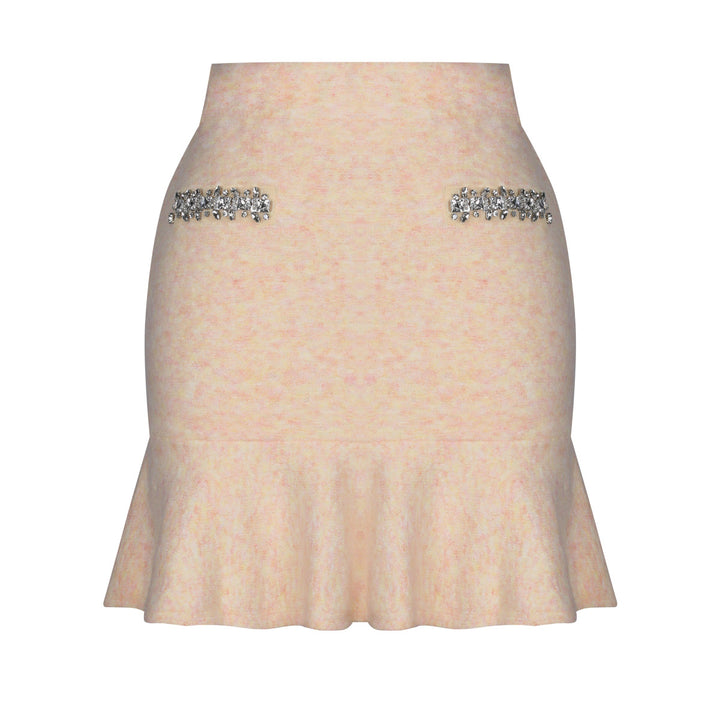 褶皱喇叭袖上衣和高腰裙套装，配腰带 – Rosiny 