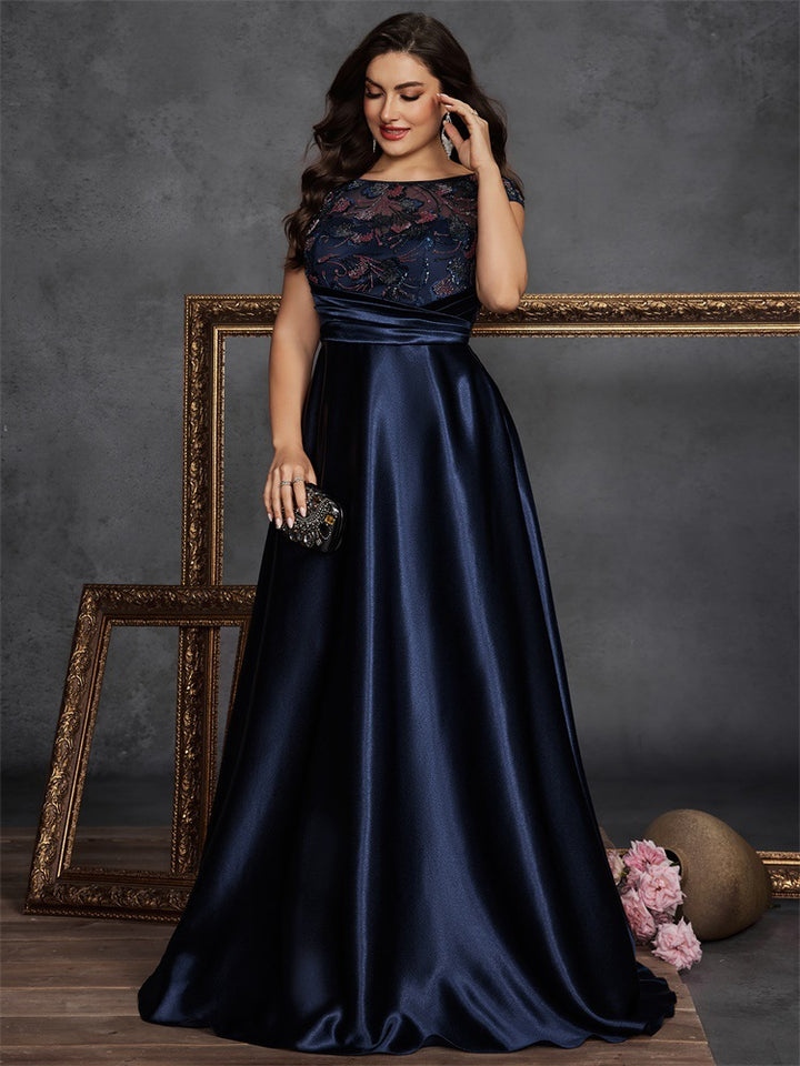 Geplooide top met uitlopende mouwen en maxi-rok set met tailleband – Rosiny 