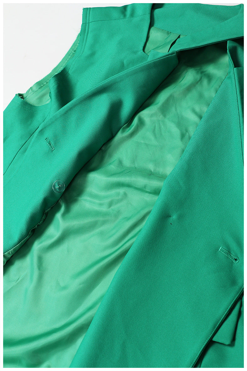 asymmetric sleeveless tailored blazer – EMERALD