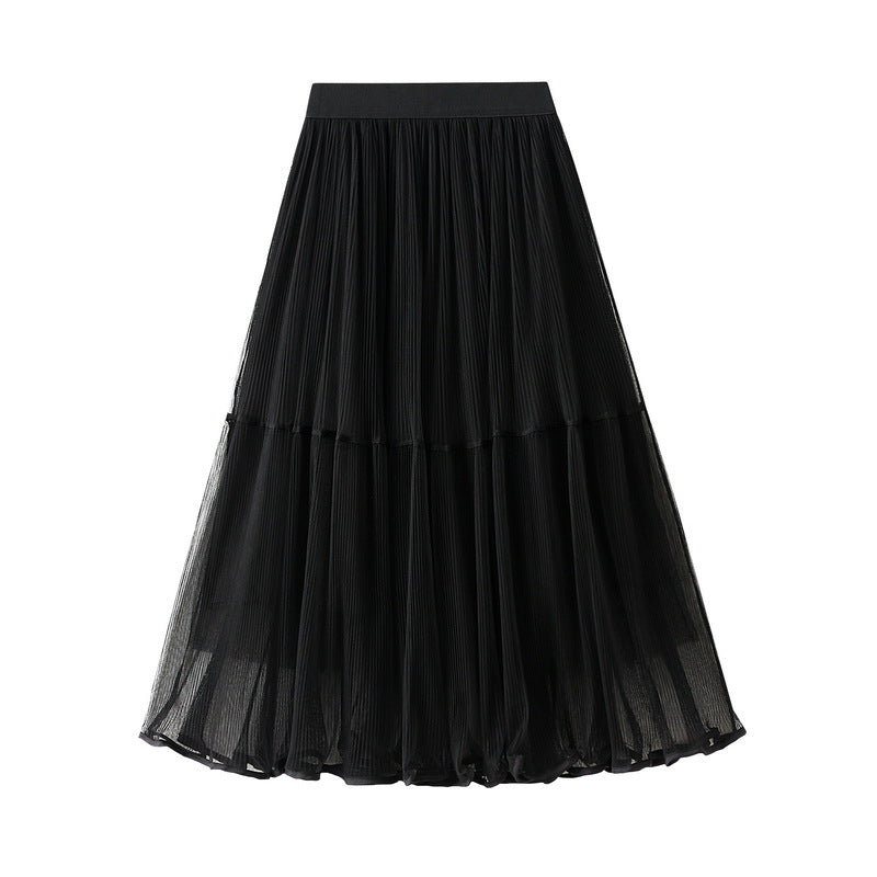 tiered pleated chiffon midi skirt – AUREN