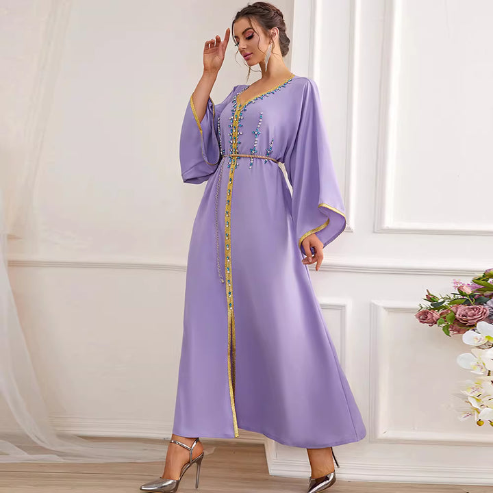 Elegant Long Sleeve Maxi Dress with Soft Drape – SERENIA