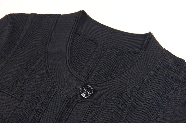 short-sleeve midi dress with button front – CELINECA