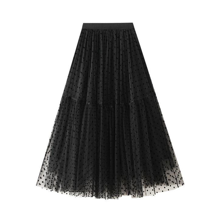 tiered polka-dot tulle midi skirt – DOTTI
