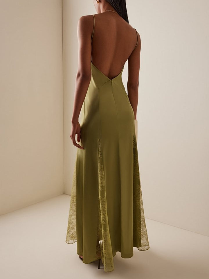 فستان انزلاقي مع حشوات من الدانتيل – ساجيلي