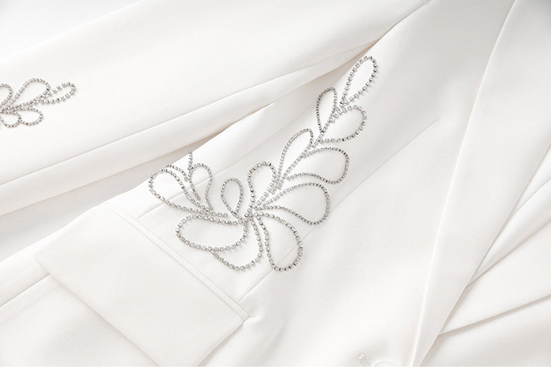 tailored blazer with crystal side embroidery – DUALA