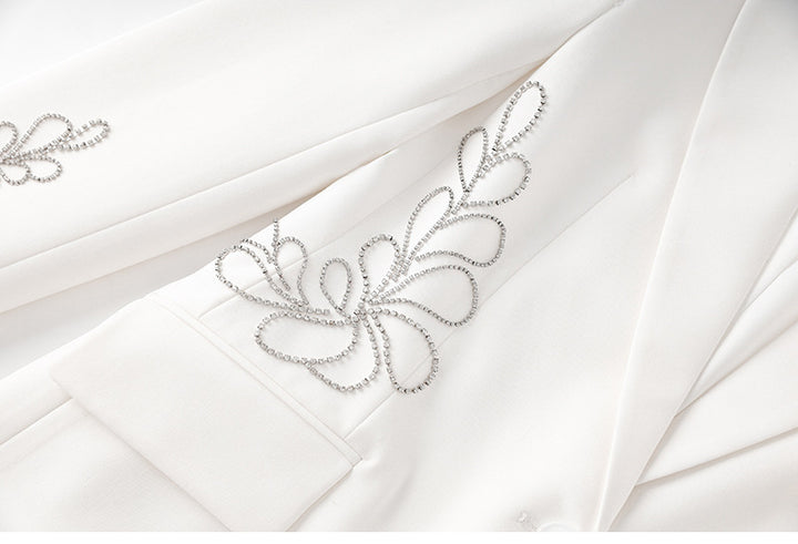 tailored blazer with crystal side embroidery – DUALA