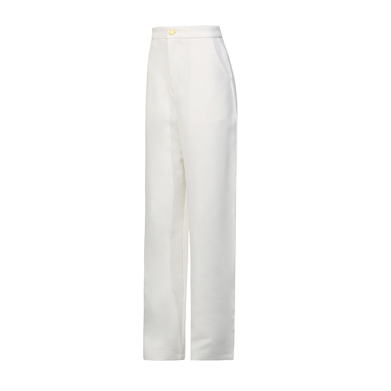 structured tailored suit with gold buttons – MAROON