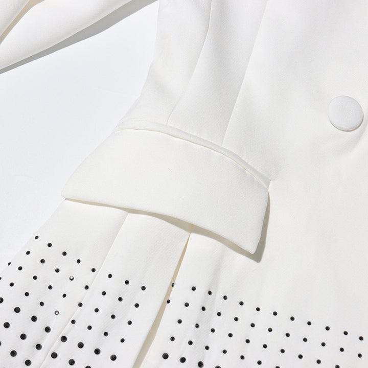 Plissiertes Oberteil mit ausgestellten Ärmeln und Maxirock-Set mit Taillengürtel – Rosiny 