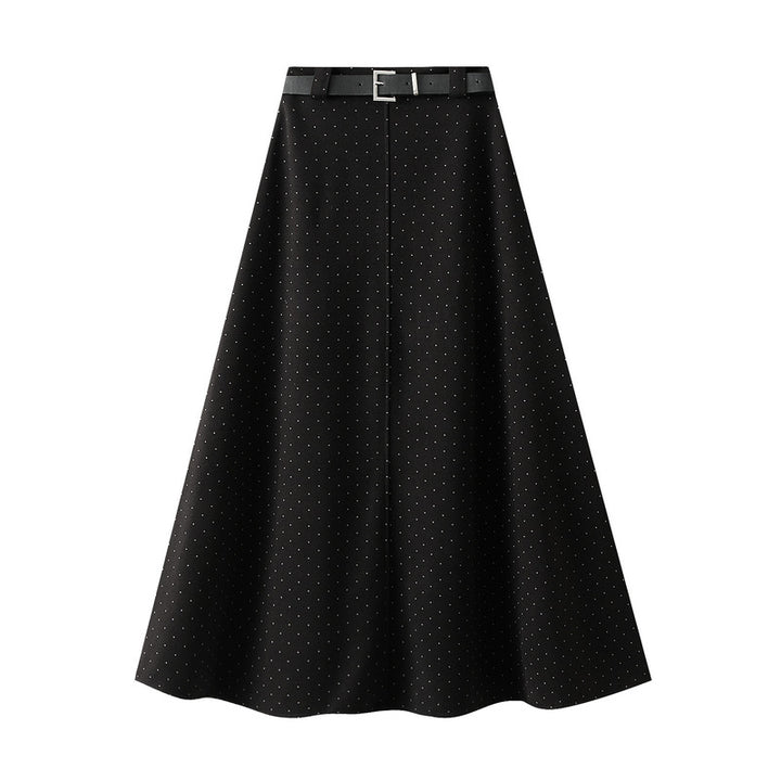 A-line midi skirt with micro-stud detailing – STELLA