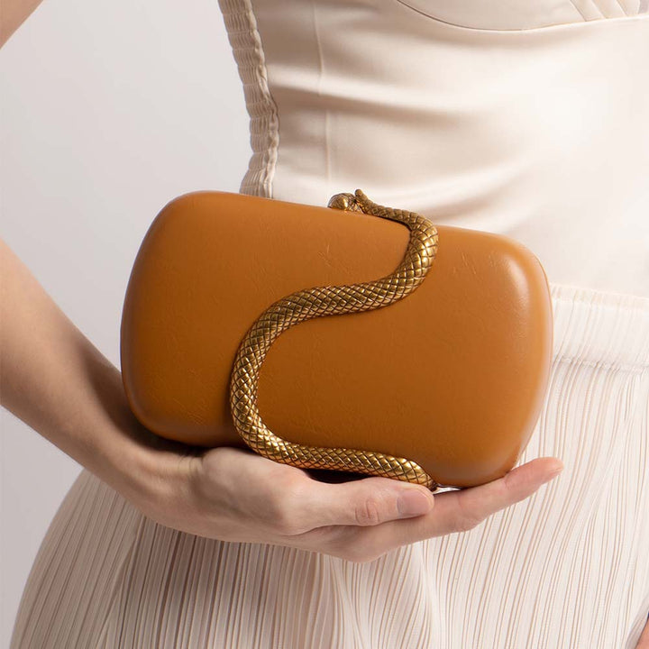 oval clutch with gold snake wrap detail – SERPENTILA