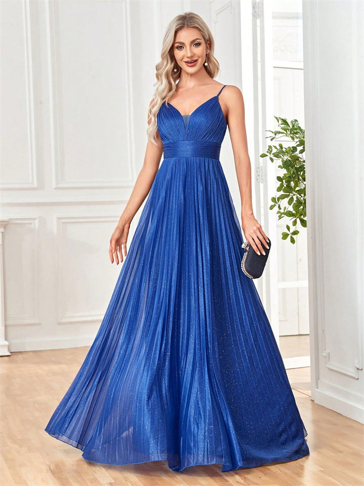 Geplooide top met uitlopende mouwen en maxi-rok set met tailleband – Rosiny 