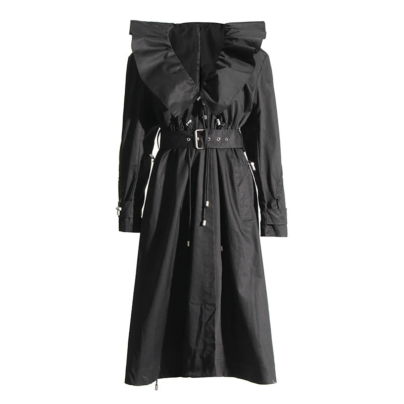 ruffled collar belted trench jacket – MOHAMED