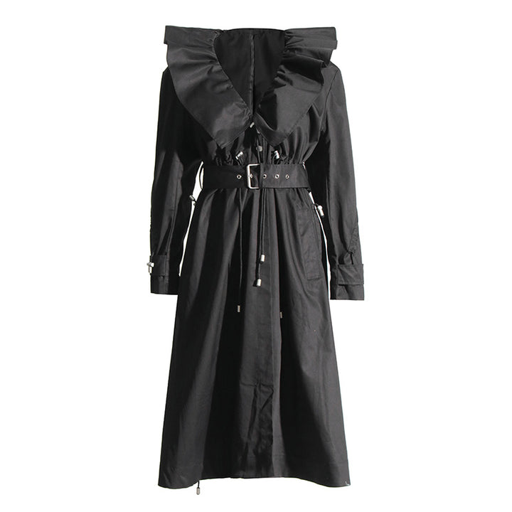 ruffled collar belted trench jacket – MOHAMED