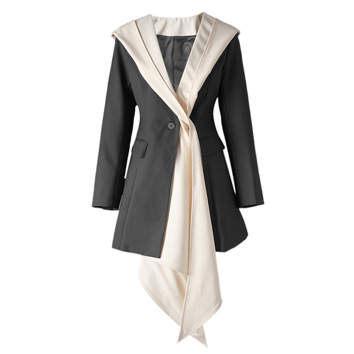 Asymmetric contrast lapel blazer – LUNA