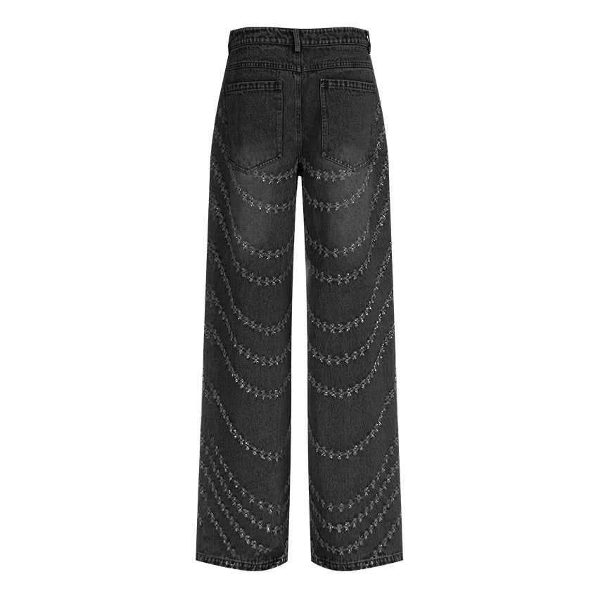 korte mouw midi jurk met 3D bloemenapplicaties - BLOOMIQ 