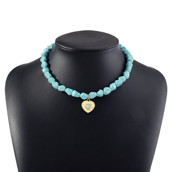 turquoise bead necklace set with symbolic pendants – AZURA