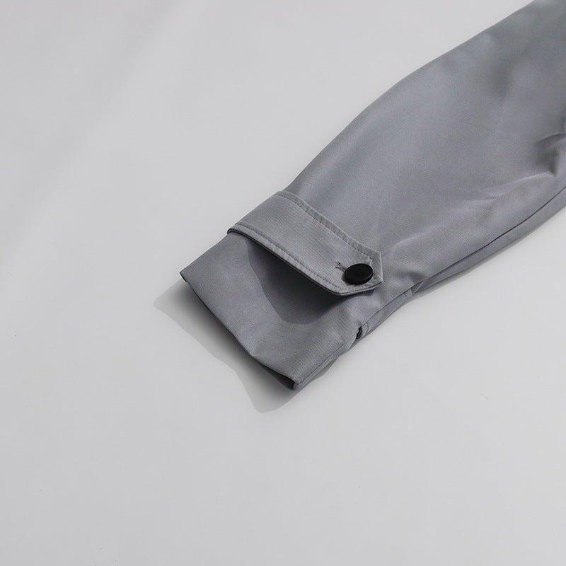 Plissiertes Oberteil mit ausgestellten Ärmeln und Maxirock-Set mit Taillengürtel – Rosiny 