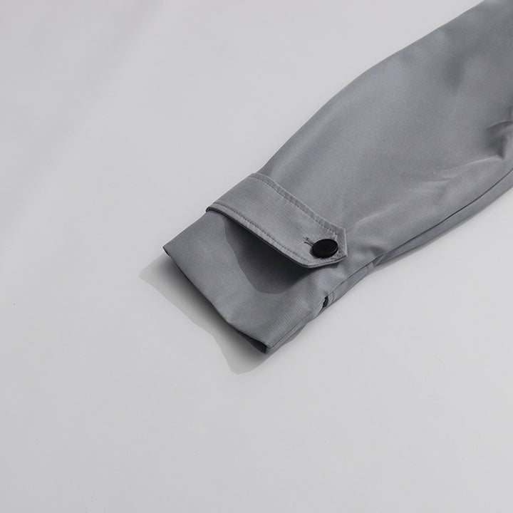 Plissiertes Oberteil mit ausgestellten Ärmeln und Maxirock-Set mit Taillengürtel – Rosiny 