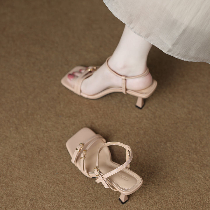 strappy square-toe sandals with buckle detail - NAYARTU