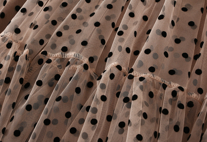 tiered polka-dot tulle midi skirt – DOTTI