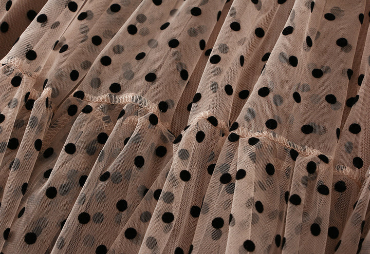 tiered polka-dot tulle midi skirt – DOTTI