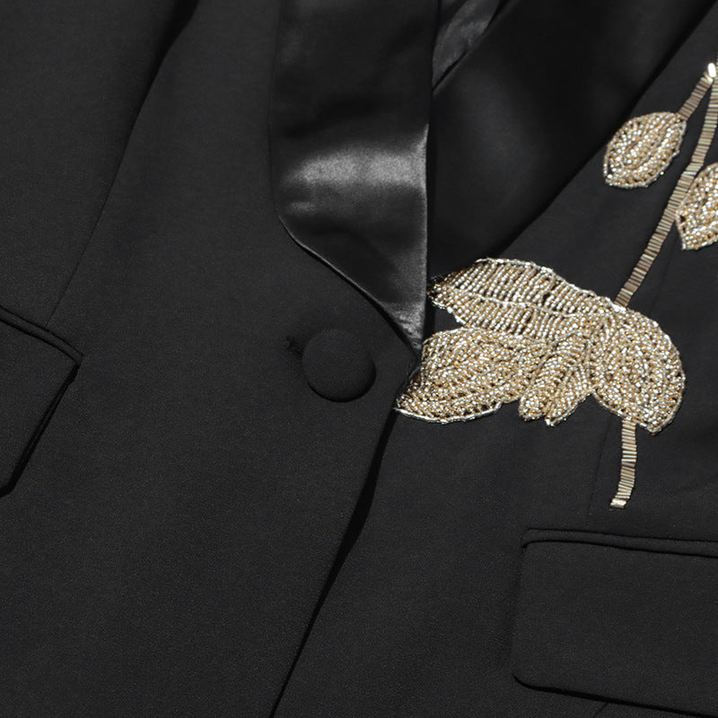 Geplooide top met uitlopende mouwen en maxi-rok set met tailleband – Rosiny 