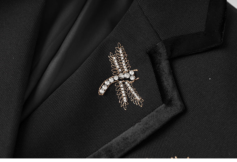Double-breasted blazer with dragonfly crystal embellishments – NOCTURNE