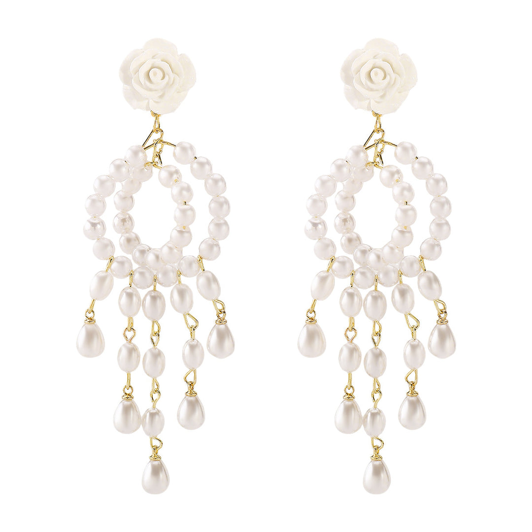 drop earrings with pearls and crystal charms - AMARADO