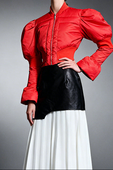 puff-sleeve cropped padded jacket – ARDEN