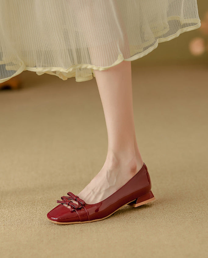 patent leather flats with bow detail – RUBINAV