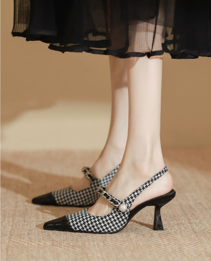 slingback pumps with chain and pearl detail - AURATPA