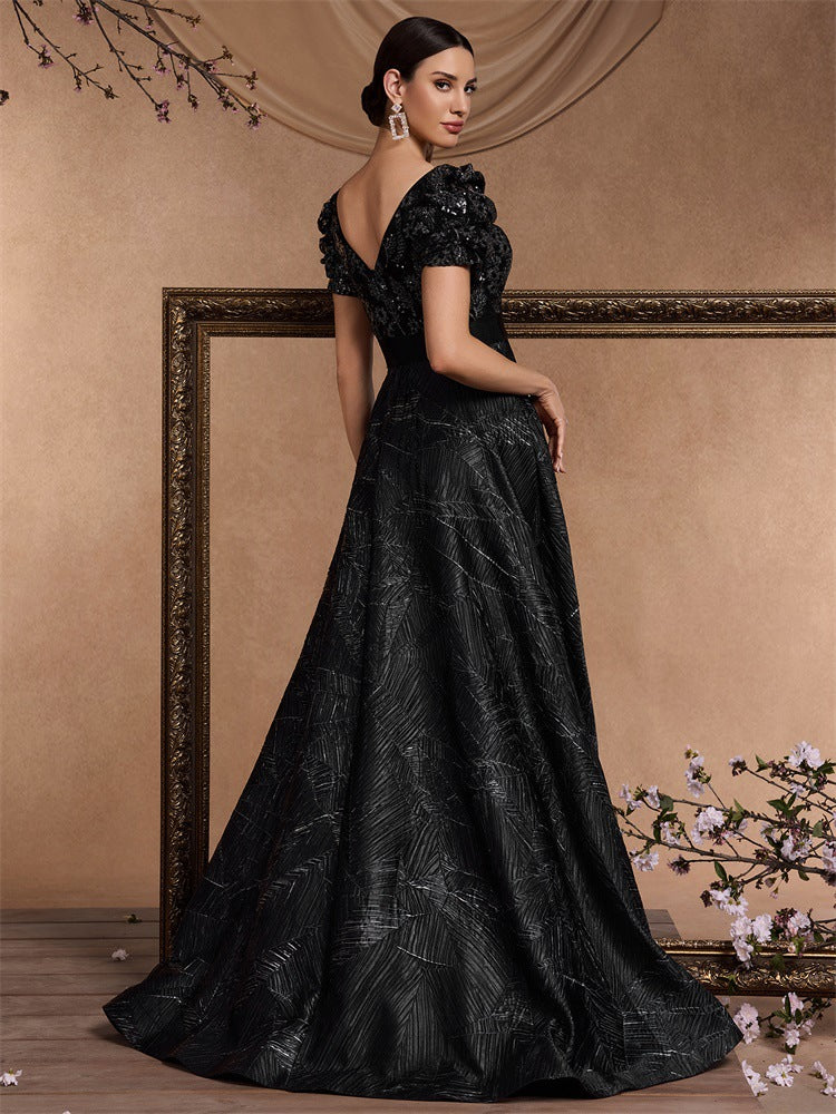 Haut à manches évasées plissées et ensemble jupe longue avec ceinture à la taille – Rosiny 