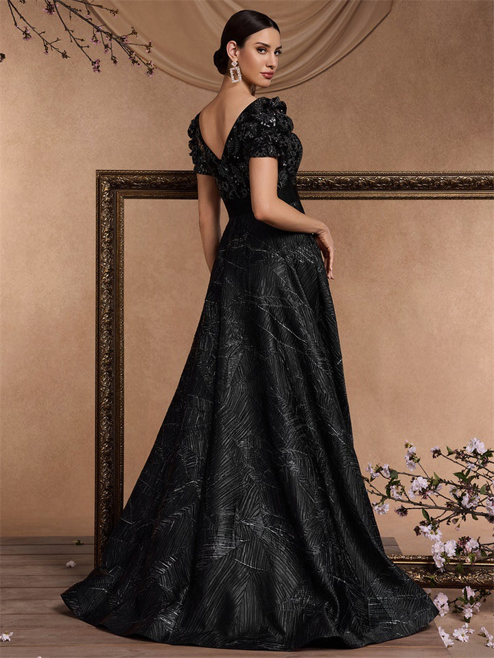 Haut à manches évasées plissées et ensemble jupe longue avec ceinture à la taille – Rosiny 