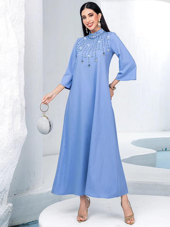 定制喇叭套装，配缎面泡泡袖 - VALENCIA 