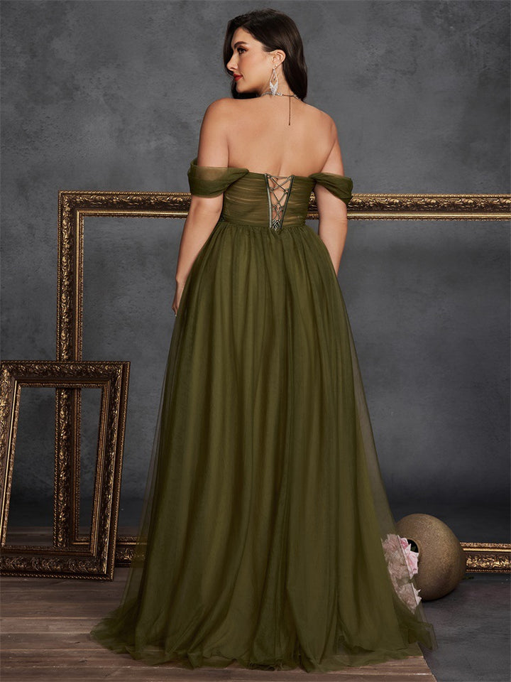 Geplooide top met uitlopende mouwen en maxi-rok set met tailleband – Rosiny 