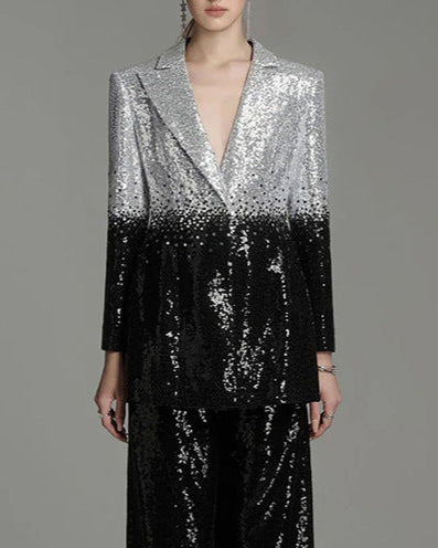 sequin tailored jacket with gradient shine - NOVARKU
